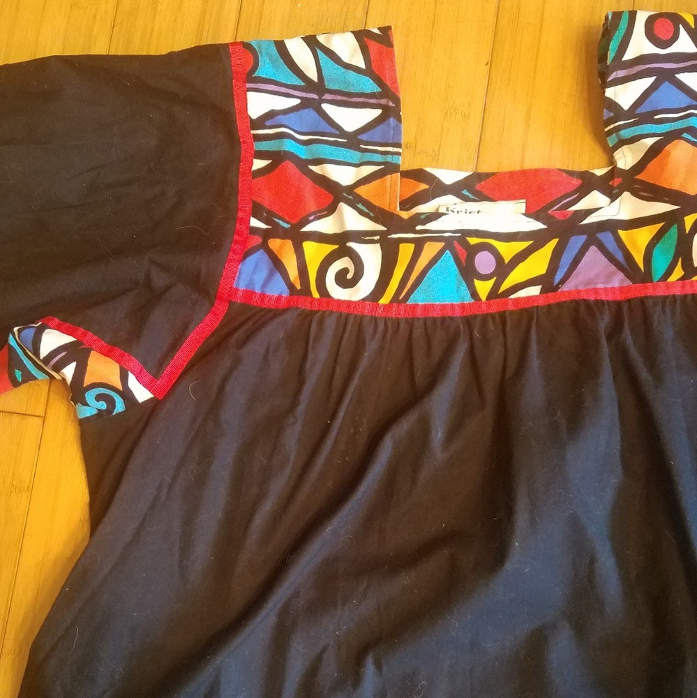 Krist Gudnason black boho color cruise party dress